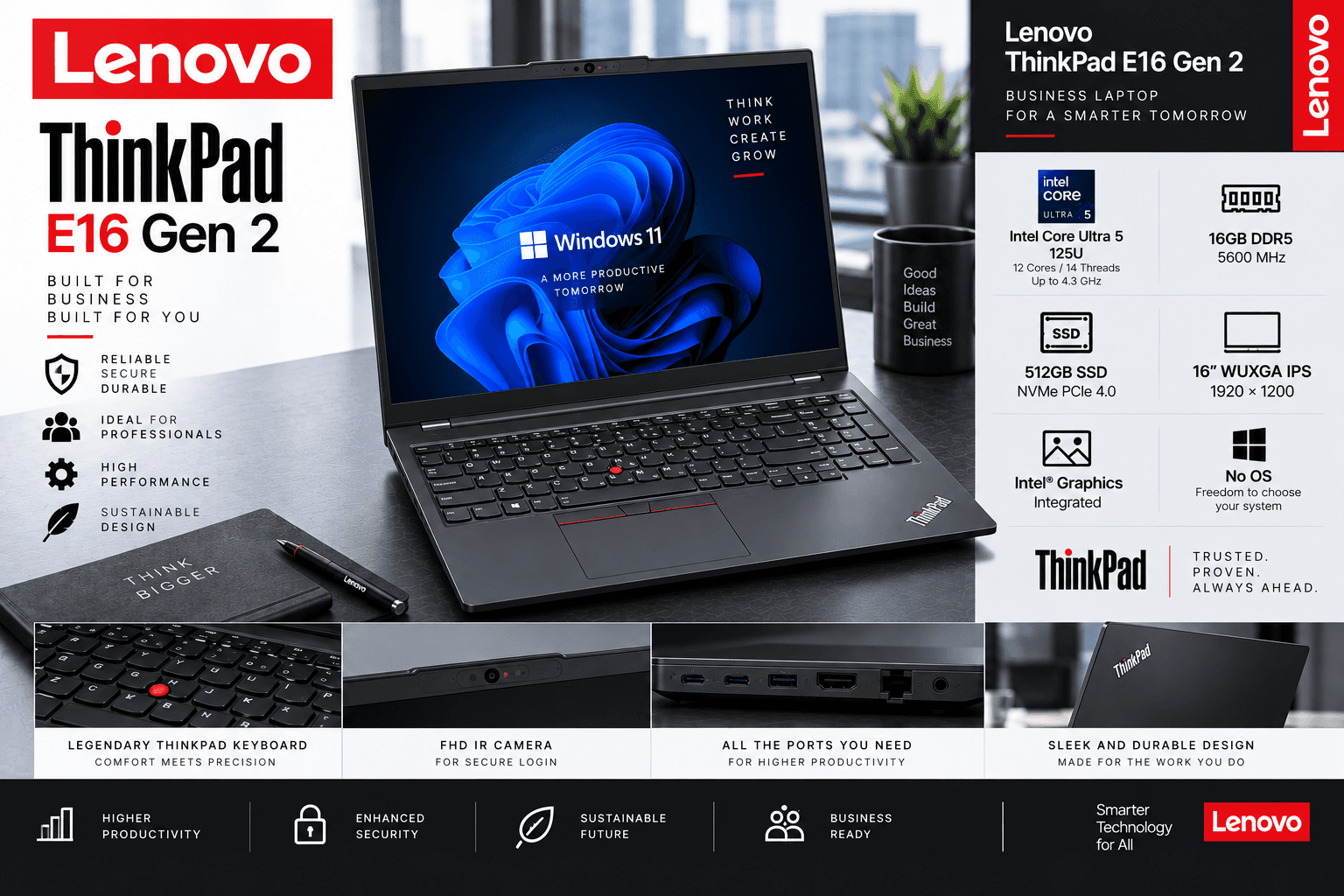 Lenovo ThinkPad E16 Gen 2 Intel core ultra 5
