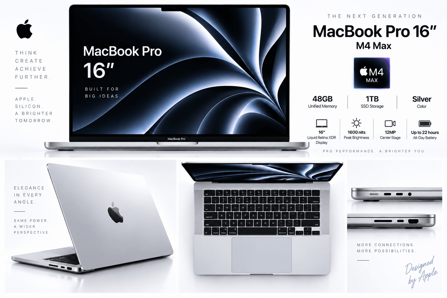 Apple MacBook Pro 16 M4 Max 48GB/1TB Silver Noutbuki